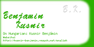 benjamin kusnir business card